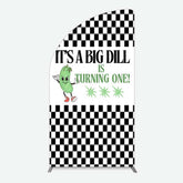 Aperturee Aperturee Big Dili Turning One Plaid Birthday Half Moon Arch Backdrop